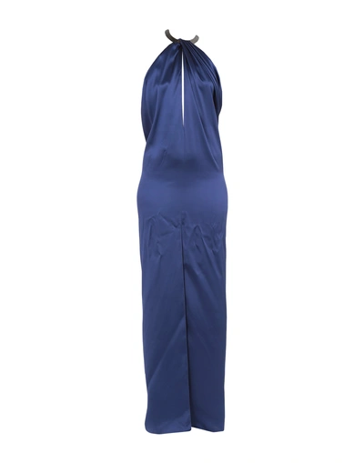 Azzaro Long Dress In Dark Blue