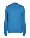 Malo Sweater With Zip In Blue