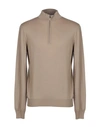 Malo Sweater With Zip In Sand
