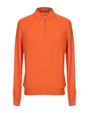 Malo Sweater With Zip In Orange