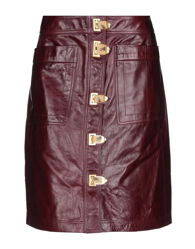 Tory Burch Knee Length Skirt In Maroon