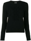 Barrie Cashmere Embroidered Logo Sweater In 001black