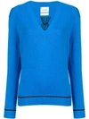 Barrie V-neck Pullover Jumper In Blue