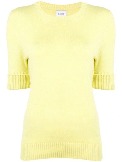 Barrie Roll-cuff Knitted Pullover In Yellow