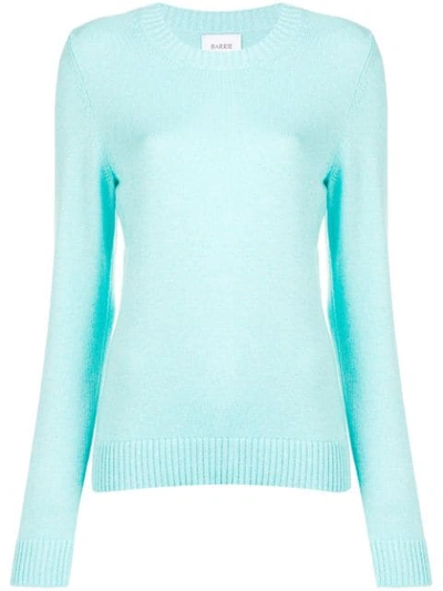 Barrie Round Neck Fitted Jumper In Blue