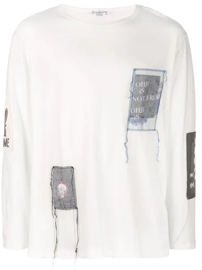 Yohji Yamamoto Embroidered T-shirt In White