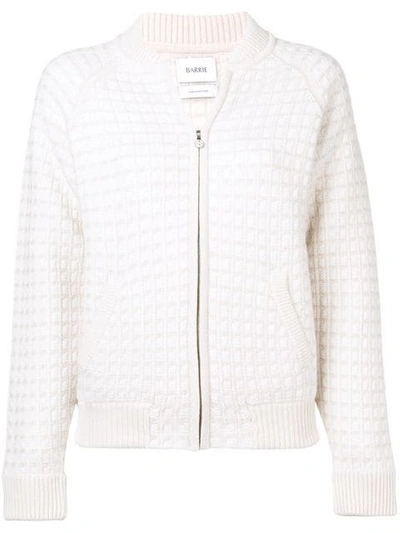 Barrie Cashmere Waffle-effect Cardigan In White