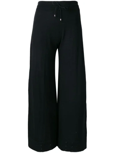 Barrie Fine Knit Cropped Trousers In Black