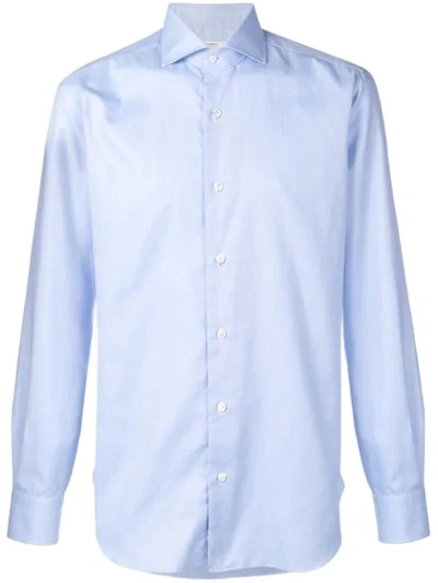 Barba Spread Collar Shirt In Blue