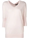 Derek Lam Cropped Sleeve Sweater In Pink