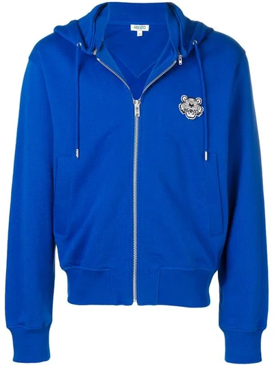 Kenzo Hooded Tiger Jacket In Blue