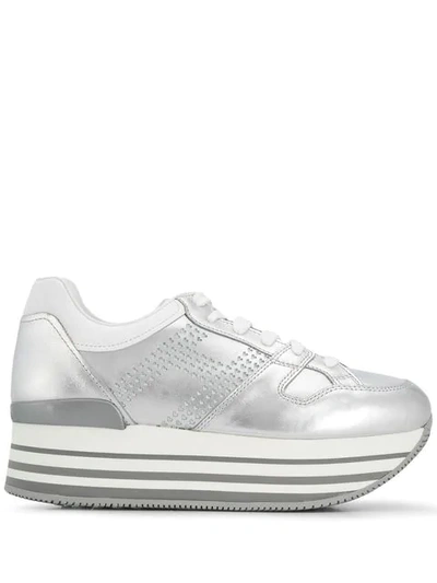 Hogan Striped Platform Sneakers In White