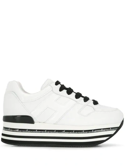 Hogan Striped Platform Sneakers In White