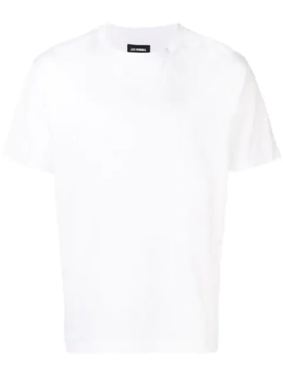 Les Hommes Ripped Logo Print T-shirt In White