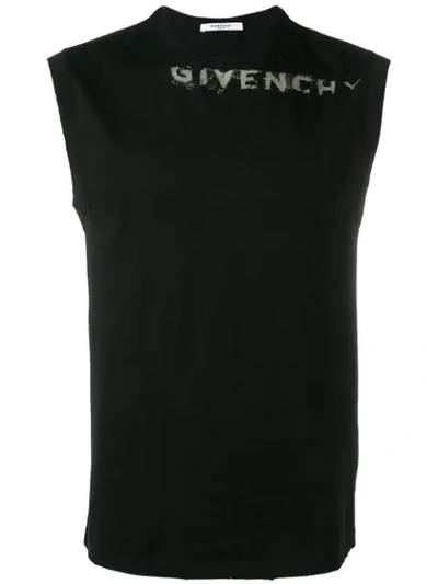 Givenchy Printed Tank Top In Black