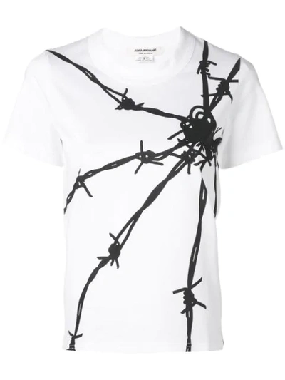 Junya Watanabe Barbed Wire Print T-shirt In White