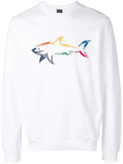 Paul & Shark Logo Print Sweatshirt In White