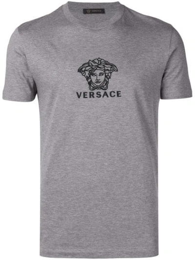 Versace Medusa Print T-shirt In Grey