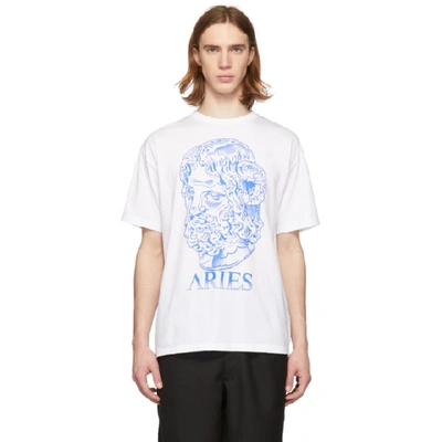 Aries Logo Graphic Print T-shirt - White