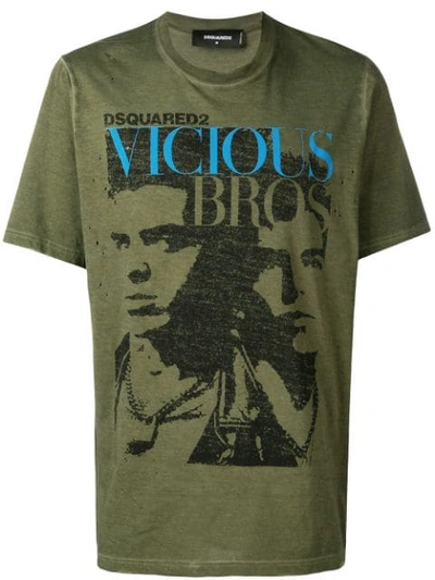 Dsquared2 Vicious Bros T-shirt In Green