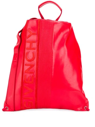 Givenchy Mc3 Leather Drawstring Backpack In Red