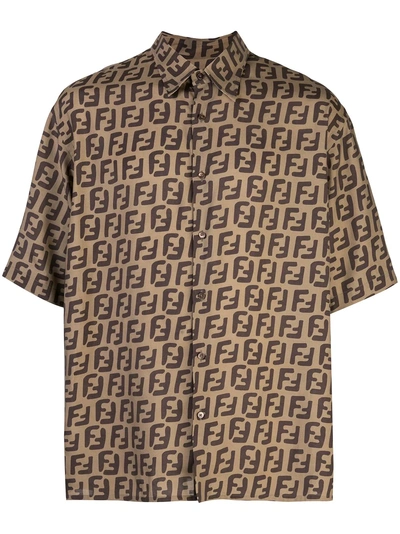 Fendi Ff Motif Shirt - Brown