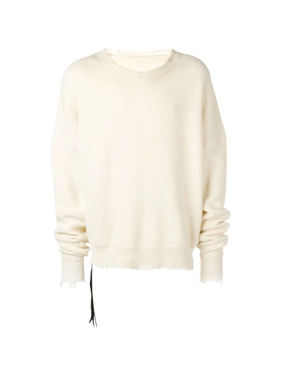 Ben Taverniti Unravel Project Frayed Cashmere Jumper In White