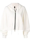 Ben Taverniti Unravel Project Hooded Bomber Jacket In Neutrals