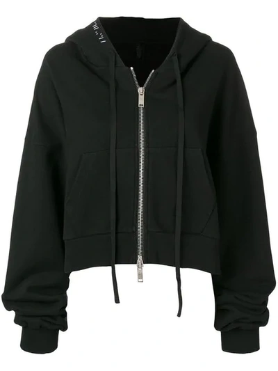 Ben Taverniti Unravel Project Hooded Bomber Jacket In Black