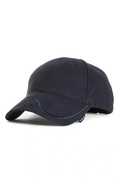 Balenciaga Bb Logo Wave Stitch Baseball Cap In Navy