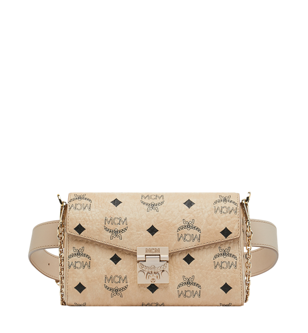 beige mcm belt