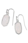 Kendra Scott Lee Small Drop Earrings In Iridescent Drusy/ Silver