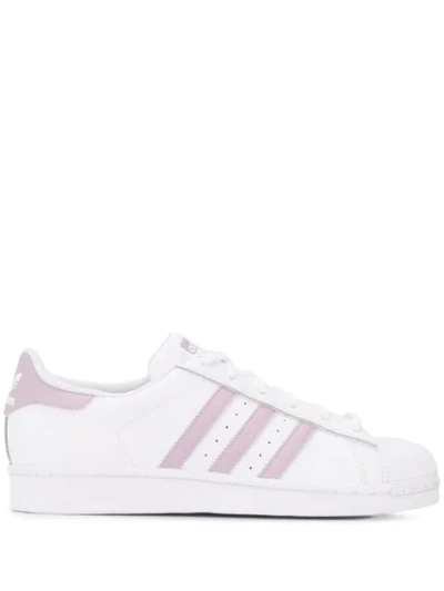 Adidas Originals Side Striped Sneakers In White