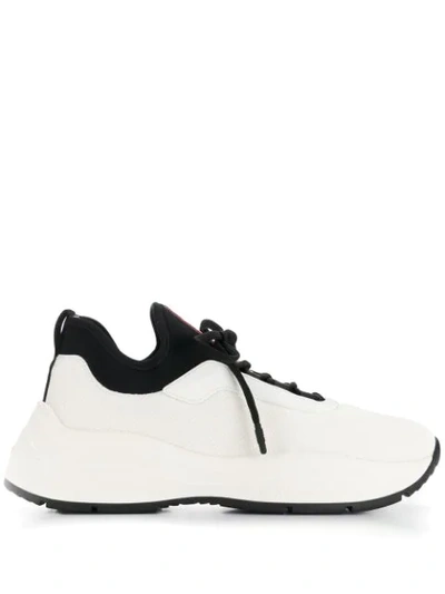 Prada Exaggerated-sole Mesh Trainers In White