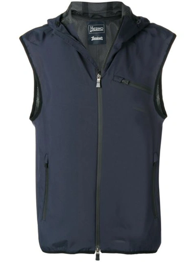 Herno Hooded Zipped Vest In 蓝色