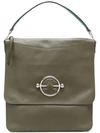 Jw Anderson Disc Leather Hobo Bag In Green