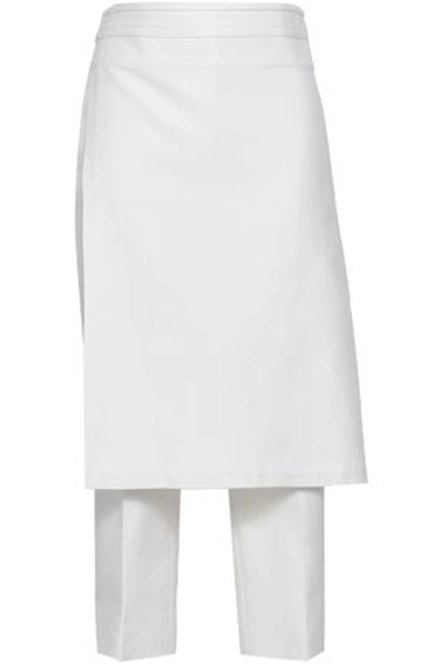 Jil Sander Woman Cropped Cotton-gabardine Straight-leg Pants White