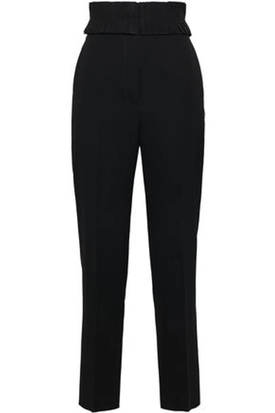 Jil Sander Woman Wool And Silk-blend Faille Straight-leg Pants Black