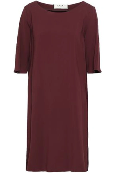 Marni Woman Pleated Cady Mini Dress Burgundy