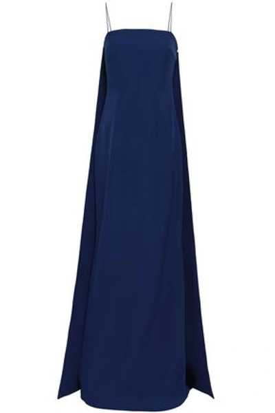 Safiyaa Woman Layered Crepe Gown Royal Blue