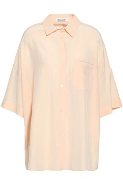 Jil Sander Woman Oversized Silk Crepe De Chine Shirt Blush