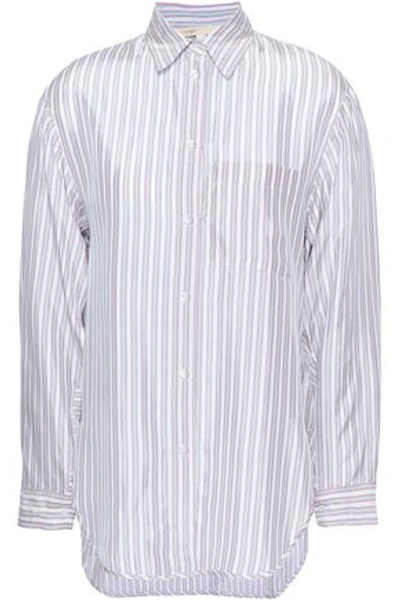 Maje Striped Woven Shirt In Lilac