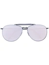 Thom Browne Mirror Aviator Sunglasses In Grey