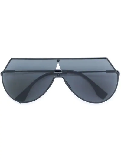 Fendi 99mm Eyeline Aviator Sunglasses - Matte Black