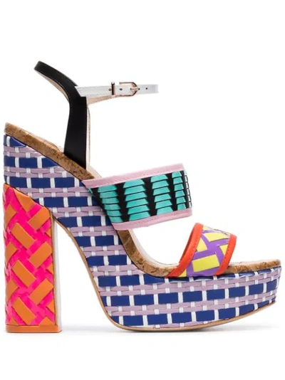 Sophia Webster Celia Platform Block-heeled Sandals In Multicoloured