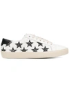 Saint Laurent Court Classic Cutout Star Leather Trainers In White