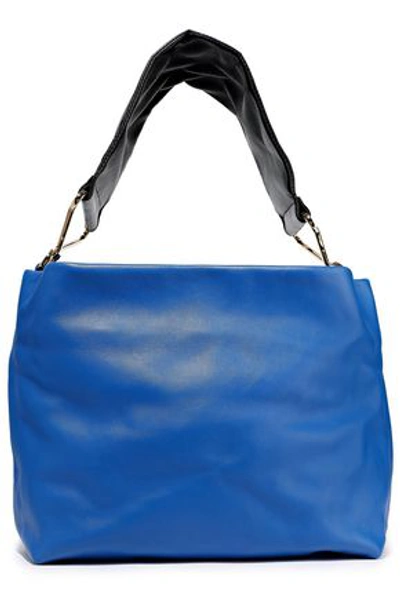 Marni Woman Maxi Strap Leather Shoulder Bag Cobalt Blue