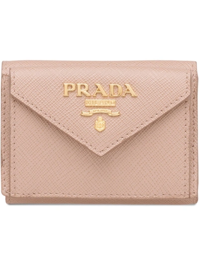 Prada Saffiano Leather Wallet In Pink