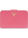 Prada Medium Saffiano Leather Wallet In Rosa