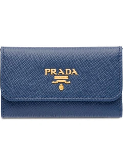 Prada Keyholder Wallet In Blue